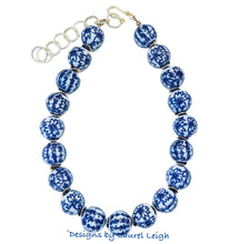 Load image into Gallery viewer, Blue & White Chinoiserie Floral Necklace - Chinoiserie jewelry