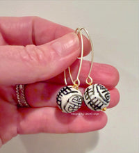 Load image into Gallery viewer, Chinoiserie Red & Black Wire Drop Earrings - Chinoiserie jewelry