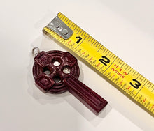 Load image into Gallery viewer, Vintage Celtic Wooden Cross Pendant Necklace - Chinoiserie jewelry