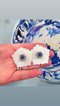 Load image into Gallery viewer, Medium Floral Chinoiserie Coin Bead Earrings - Chinoiserie jewelry