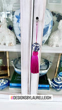 Load image into Gallery viewer, Fuchsia Decorative Blue & White Chinoiserie Tassel - Chinoiserie jewelry