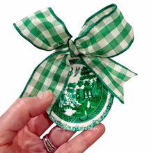 Load image into Gallery viewer, Chinoiserie Ornament - 3” Green Blue Willow Plate - Chinoiserie jewelry