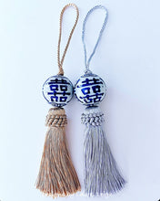 Load image into Gallery viewer, Silver or Gold Decorative Chinoiserie Tassel - Chinoiserie jewelry