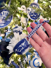 Load image into Gallery viewer, Blue Willow Floral Tea Cup Ornament - Chinoiserie jewelry
