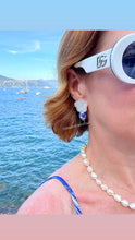 Load image into Gallery viewer, Chinoiserie Floral MOP Drop Earrings - Chinoiserie jewelry