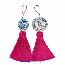 Load image into Gallery viewer, Chinoiserie Decorative Tassel Fuchsia Pink - Chinoiserie jewelry
