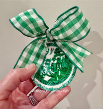 Load image into Gallery viewer, Chinoiserie Ornament - 3” Green Blue Willow Plate - Chinoiserie jewelry