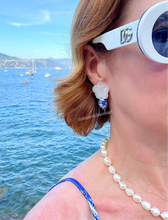 Load image into Gallery viewer, Chinoiserie Floral MOP Drop Earrings - Chinoiserie jewelry