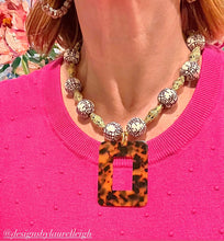 Load image into Gallery viewer, Brown & White Chinoiserie Tortoise Pendant Necklace - Chinoiserie jewelry