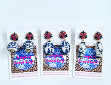 Load image into Gallery viewer, Chinoiserie Multicolor Gemstone Bouquet Earrings - Chinoiserie jewelry