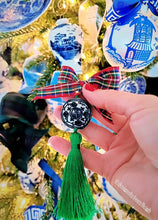 Load image into Gallery viewer, Chinoiserie Tartan Tassel Christmas Ornament - Chinoiserie jewelry