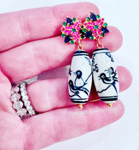 Load image into Gallery viewer, Chinoiserie Multicolor Gemstone Bouquet Earrings - Chinoiserie jewelry