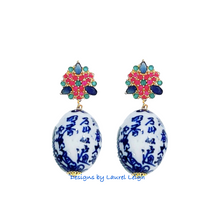 Load image into Gallery viewer, Chinoiserie Multicolor Gemstone Bouquet Earrings - Chinoiserie jewelry