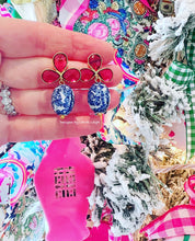 Load image into Gallery viewer, Pink Gemstone Vintage Chinoiserie Bead Earrings - Chinoiserie jewelry