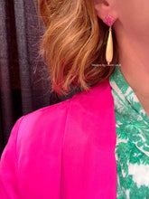 Load image into Gallery viewer, Pink Gemstone Gold Teardrop Earrings - Chinoiserie jewelry