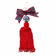 Load image into Gallery viewer, Chinoiserie Tartan Tassel Christmas Ornament - Chinoiserie jewelry