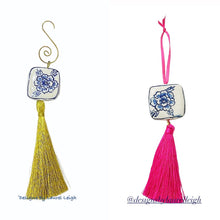 Load image into Gallery viewer, Chinoiserie Peony Decorative Tassel Ornament - Chinoiserie jewelry