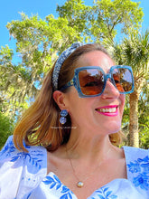 Load image into Gallery viewer, Blue Hydrangea Blossom Drop Earrings - Chinoiserie jewelry