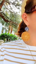 Load image into Gallery viewer, Chinoiserie Rattan Peony Earrings - Chinoiserie jewelry