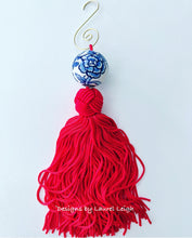 Load image into Gallery viewer, Blue & White Chinoiserie Decorative Tassel - Chinoiserie jewelry