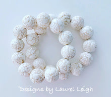 Load image into Gallery viewer, Chunky Ivory Turquoise Beaded Statement Bracelet - Ginger jar