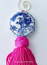 Load image into Gallery viewer, Blue & White Chinoiserie Decorative Tassel - Chinoiserie jewelry