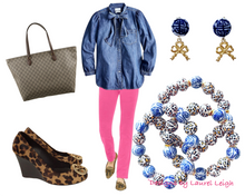 Load image into Gallery viewer, Chinoiserie Coin Bead & Bow / Pearl Drop Earrings - Chinoiserie jewelry