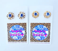 Load image into Gallery viewer, Chinoiserie Petite Fleur Gold Studs - Chinoiserie jewelry