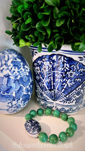 Load image into Gallery viewer, Green Turquoise Chinoiserie Bracelet - Chinoiserie jewelry