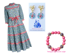 Load image into Gallery viewer, Bubblegum Pink Chinoiserie Peony Bracelet - Style 2 - Ginger jar