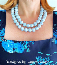 Load image into Gallery viewer, Wedgwood Blue & White Chinoiserie Double Strand Statement Necklace - Chinoiserie jewelry