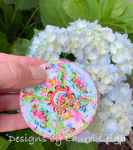 Load image into Gallery viewer, Rose Medallion Chinoiserie Pendant Necklace - Pink - 2 Options - Ginger jar