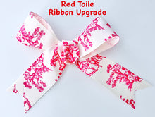 Load image into Gallery viewer, Red Toile Ribbon Bow Upgrade for Ornament Purchases - Chinoiserie jewelry
