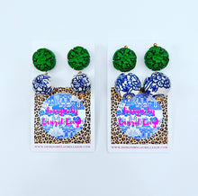 Load image into Gallery viewer, Chinoiserie Green Cinnabar Drop Earrings - Chinoiserie jewelry