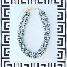 Load image into Gallery viewer, Chinoiserie Double Strand Ginger Jar Statement Necklace - Black & White - Ginger jar