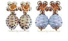 Load image into Gallery viewer, Wicker Rattan Floral Drop Earrings - Chinoiserie jewelry
