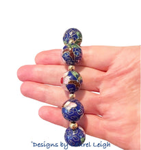 Load image into Gallery viewer, Lapis Blue Chinoiserie Cloisonné Bracelet - Chinoiserie jewelry