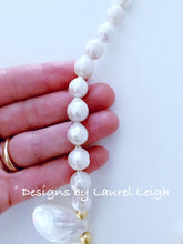 Load image into Gallery viewer, Baroque Pearl Statement Necklace - Adjustable - Ginger jar