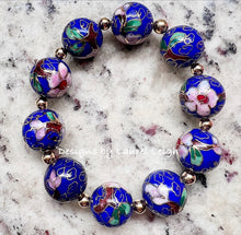 Load image into Gallery viewer, Lapis Blue Chinoiserie Cloisonné Bracelet - Chinoiserie jewelry