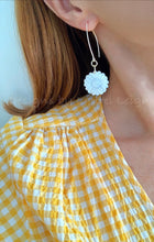 Load image into Gallery viewer, Mother of Pearl Sunflower Earrings - White & Gold - Ginger jar