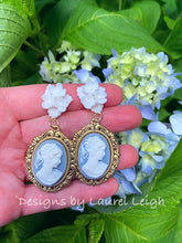 Load image into Gallery viewer, Wedgwood Blue & White Cameo Earrings - 6 Styles - Ginger jar