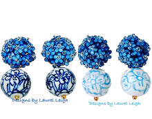Load image into Gallery viewer, Blue Hydrangea Blossom Drop Earrings - Chinoiserie jewelry