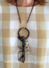 Load image into Gallery viewer, Chinoiserie Bamboo, Tortoise & Leopard Tassel Eyeglass / Sunglass / Mask Holder / Lanyard Chain / Necklace - Ginger jar