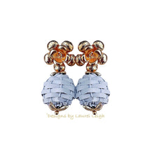 Load image into Gallery viewer, White Rattan Floral Drop Earrings - Chinoiserie jewelry
