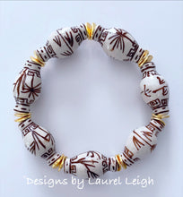 Load image into Gallery viewer, Chinoiserie Ginger Jar Beaded Bracelet - Brown & White - Ginger jar