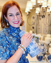 Load image into Gallery viewer, Hydrangea Blossom Ginger Jar Earrings - Blue - Chinoiserie jewelry