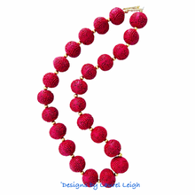 Load image into Gallery viewer, Chinoiserie Red Cinnabar Statement Necklace - Chinoiserie jewelry
