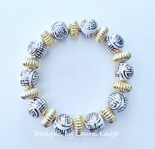 Load image into Gallery viewer, Gold & White Chinoiserie Bracelet - Chinoiserie jewelry