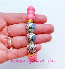 Load image into Gallery viewer, Bubblegum Pink Chinoiserie Peony Bracelet - Style 1 - Ginger jar