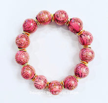Load image into Gallery viewer, Pink & Gold Chinoiserie Bracelet - Chinoiserie jewelry